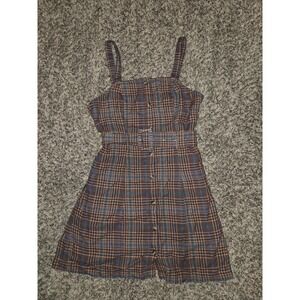 American Eagle Women's Y2K Plaid Dress Size S Small Mini Over Dress Cottage